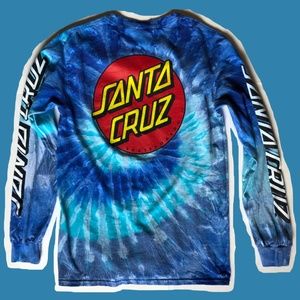 blue tiedye long sleeve "santa cruz" tee